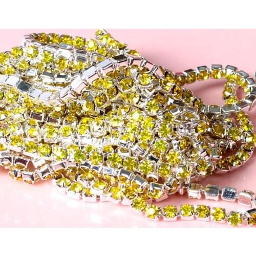 2.8mm 10Yards clear crystal rhinestone Rhinestone Chain DIY Garment accessories