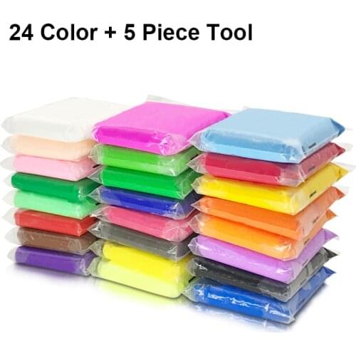 24 Color/set Light Clay Air Dry Polymer Plasticine Modelling Clay Super Light DIY Soft Creative Handgum Educational Clay Toys