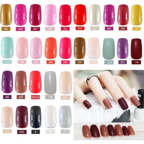 24pcs Hot sell fashion Long section Square head candy false nails decoration 44 Color optional