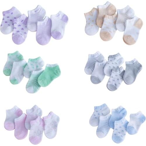 5Pair/lot New thin mesh baby childrens socks girls and boys kids socks
