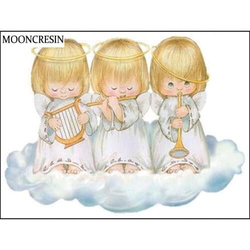 5D Diamond Painting Music Angel Cross Stitch Pattern Diy Diamond Embroidery Full Square Needlework Mosaic Stickers Decor Home