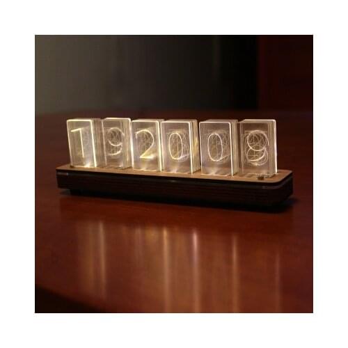 Acrylic glow clock monochrome clock LED driven with night light mode desk clock living 8inch room ornament