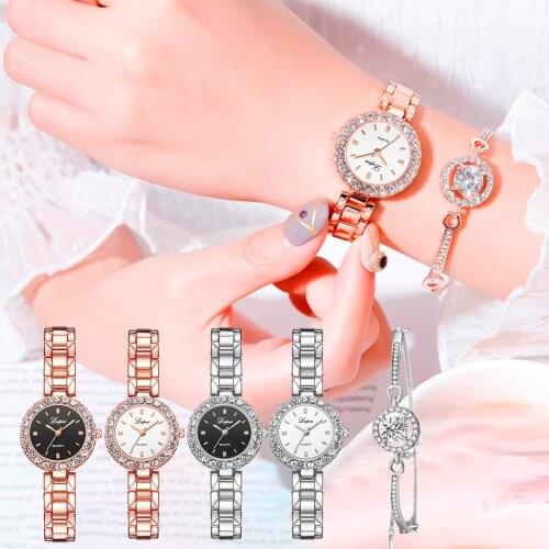 WomenS Watch Trend Quartz Dial Fashion Clock Bracelet Set All-Match Alloy Temperament Elegant Ladies Watch часы наручные 04