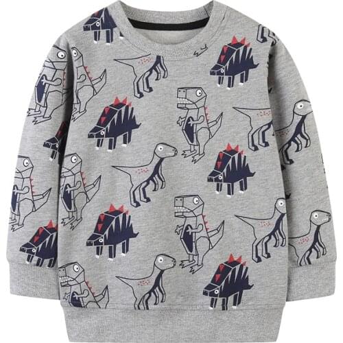 Jumping Meters Dinosaurs Kids Sweatshirts For Autumn Winter Childrens Tops Hot Selling Toddler Sweaters Hooded Boys Girls Tops