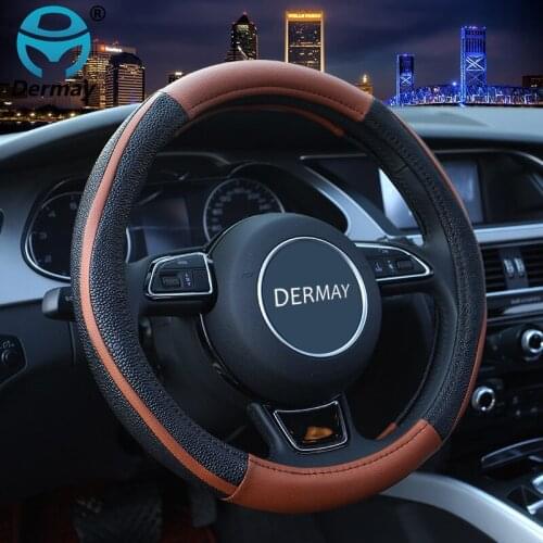 Two-Tone Car Steering Wheel Cover Sport Leather Steering Covers Four Season Auto Supplier Car Accessories Steering Wheel Cases