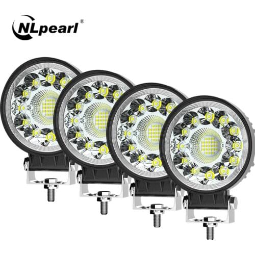 NLpearl 4inch 123W LED Bar Offroad 4X4 Spotlight 12V 24V Work Light Bar For Jeep Truck Car Tractor SUV ATV Barra LED Headlights