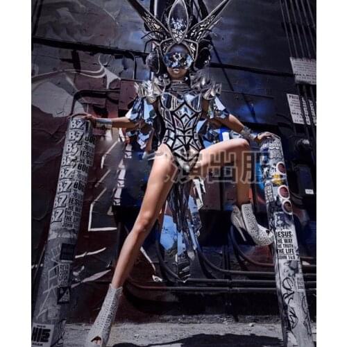 Frozen Queen costume future space show bar gogo technology interactive armor cosplay stage clothing