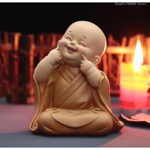 Creative classic little Shani Huineng little monks home safety ornaments Buddhist products handicraft ornaments decor
