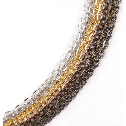 7colors 5m/lot 0.6x2x3mm Metal Necklace Chains Fit Bracelets Necklace Findings Iron Link Chain For Jewelry Diy Making