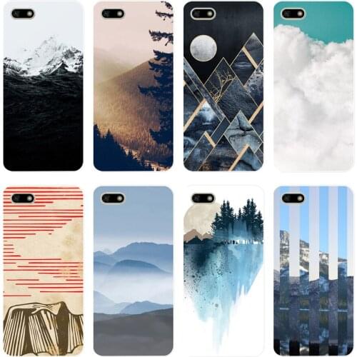 7H Blue mountain wall art Soft Silicone Tpu Cover Case for huawei Honor 7a pro 7x play case