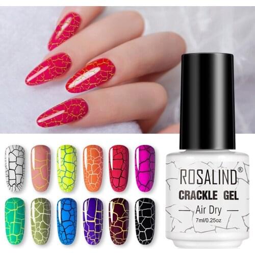 12 Colors Crackle Gel Nail Polish For Nail art manicure Set Air dry nail polish Need Base Gel Varnishes Lacuqer Semi Permanent