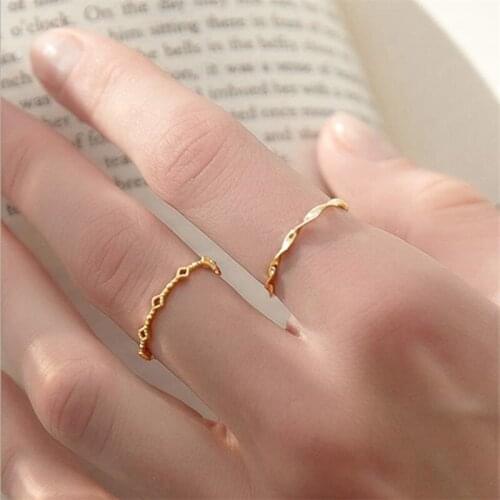 Personality Wave Rings Set For Lady Jewelry Top Quality Ring Female Charm Silver Plated Finger Accessories Girl Birthday Gift