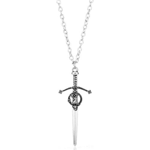 Sword Pendant Necklace TV Outlander Series Necklaces Jewelry Beads Chain Hip Hop Gifts Party Trinket