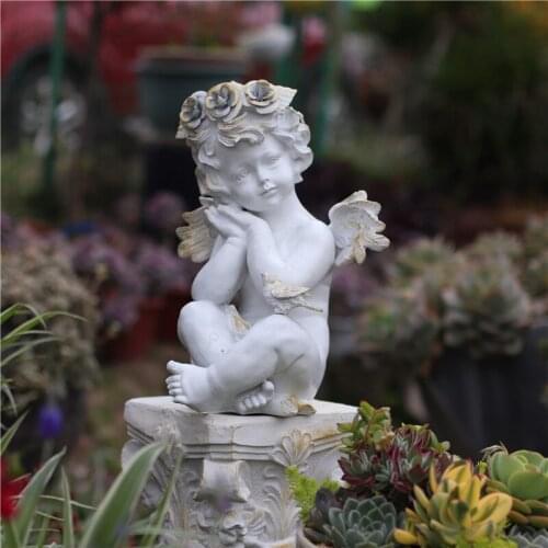 PASTORAL RESIN BIRD ANGEL CEMENT ROMAN COLUMN ORNAMENTS GARDEN BALCONY FURNISHING DECORATION COURTYARD VILLA FIGURINES CRAFTS