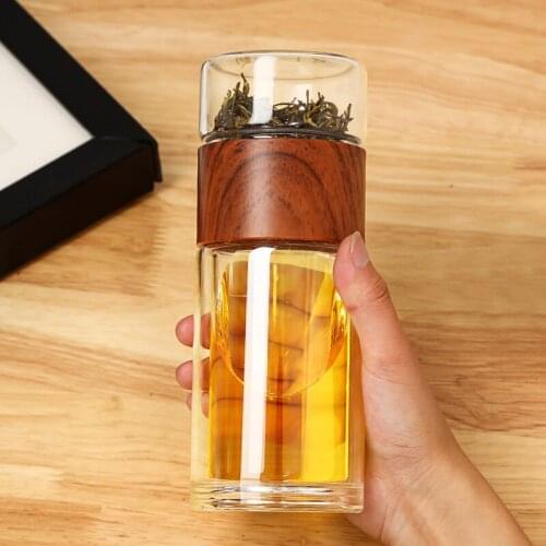 Tea Separation Cup Double Glass Filter Tea Cup Men Women Portable Household Heat-resistant Transparent Water Cup Bottles