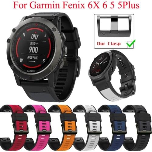 22 26mm Quick Fit Watchband For Garmin Fenix 6Pro 5X 3 HR Enduro Silicone Easyfit Wrist Band for Garmin Fenix 6X 6 Pro 5 5 Plus