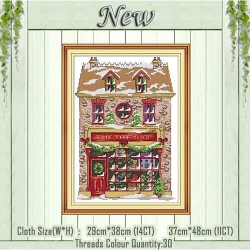 Christmas toy house cartoon 11CT Counted printed on Canvas DMC 14CT Cross Stitch Embroidery kits Needlework Set DIY crafts Decor