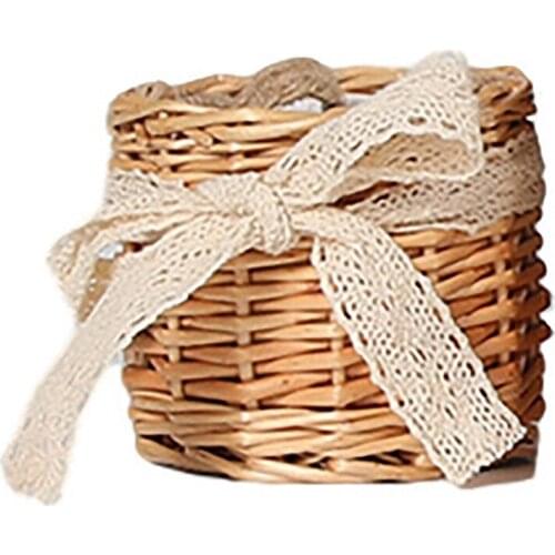 Handmade Wicker Basket for Wedding Home Kitchen Food Picnic Bread Sundry Container Fruit Storage