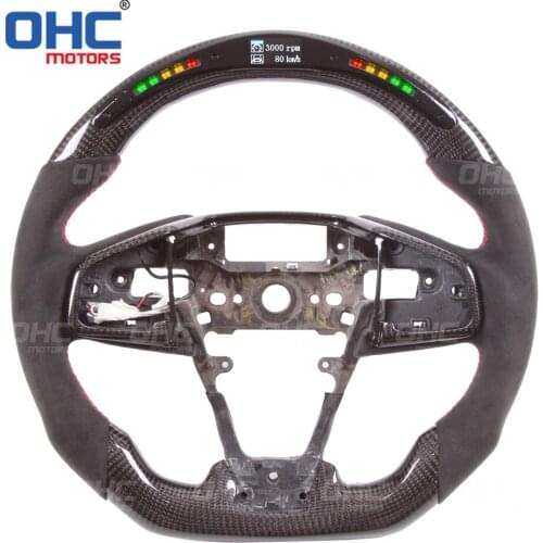 Real Carbon Fiber LED Steering Wheel Civ-ic compatible for FC Si Type - R