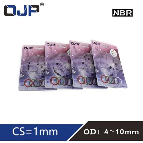 O ring Waterproof oil resistance NBR seal O-ring Boxed nitrile rubber Gasket thickness CS 1mm OD4/4.5/5/6/6.5/7/7.5/8/9/9.5/10mm