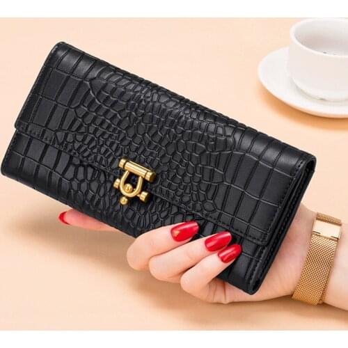 Cnoles leather wallet womens long 2020 new fashion, large capacity and simple ladys handbag wallet