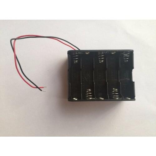 1PCS Cheap 10 X 1.5V AA Back to Back Plastic Battery Holder Battery Storage Box Case Double With Wire Lead For Bike Light