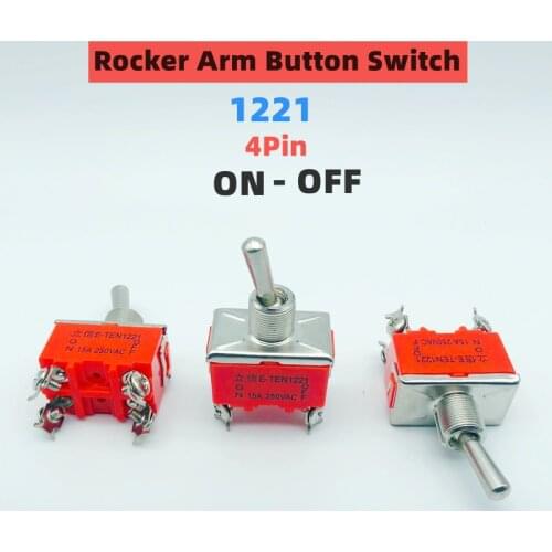 1PCS E-TEN1221 15A 250VAC 4PIN ON-OFF Toggle switch Rocker switch The power switch micro switch orange Button Switch
