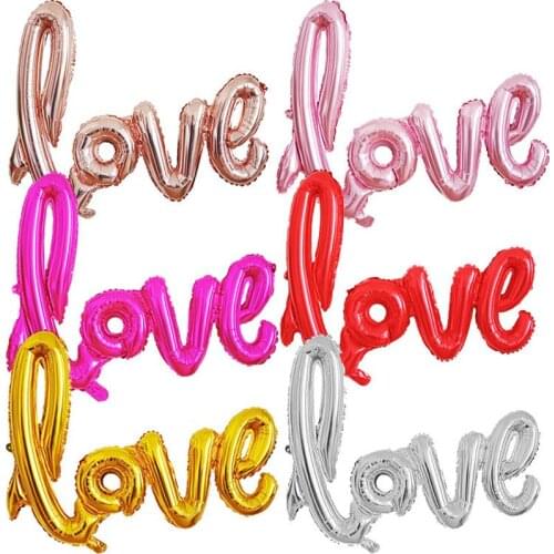 1 Pcs Love Letter Ligatures Foil Balloon Sweet Anniversary Couples Wedding Valentines Day Birthday Party Favor Decor Supplies