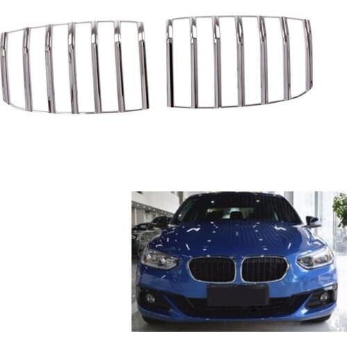 2PCS/Set ABS Chrome Car Front Kidney Grill Grille Decorative Cover Trim For-BMW 1 Series 2017-2019 Car Styling