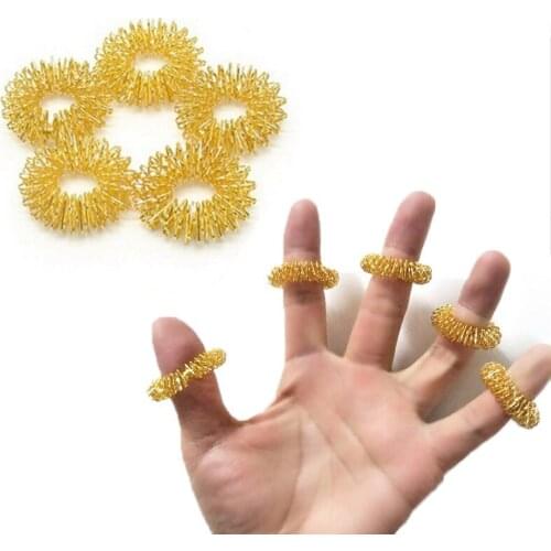 2pcs Silver Body Massage Wrist Massage Rings Relaxation Finger Circulation Acupuncture Bracelet Health Care 5.5cm