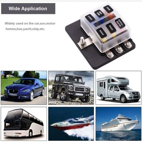 2019 New Car Modified 6-Way Fuse Box With LED Indicator Light Screw Wiring Terminal for universal car