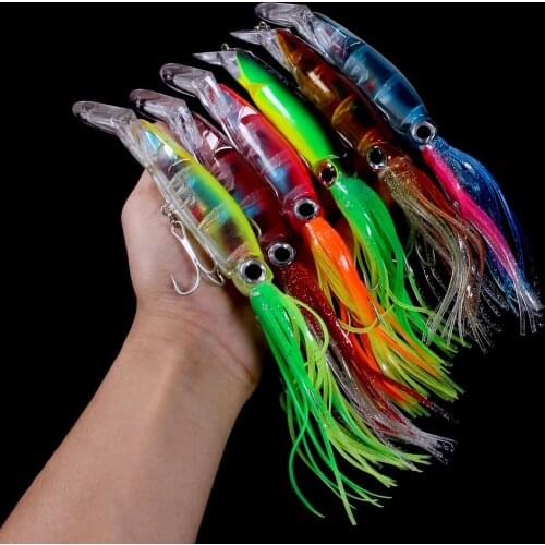 30pcs Big Game Squid Lure 40g 14cm Plastic Fishing Lure Hard Minnow Swimbait Fishing Wobbler Bionic Squid Bait