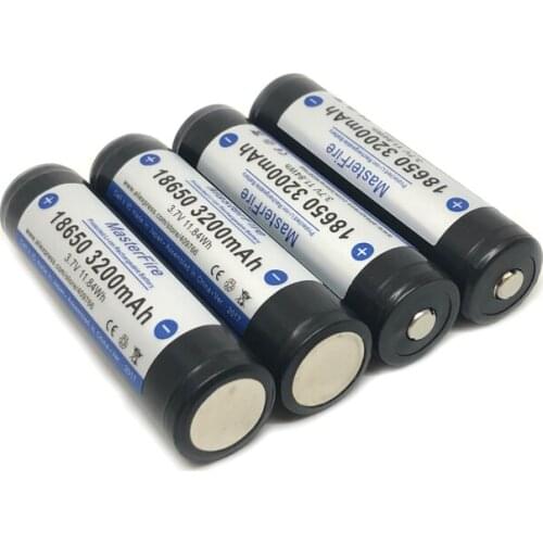 4pcs/lot MasterFire Original Protected 18650 3.7V 3200mAh Rechargeable Battery Lithium Batteries Cell with PCB Made in Japan