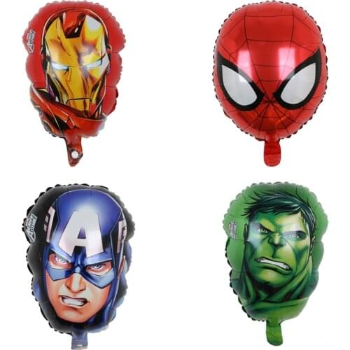 4pcs Spiderman Iron Man Captain America Hulk Foil Balloons Super Hero Birthday Party Decoration Supplies Boys Gifts Air Toys