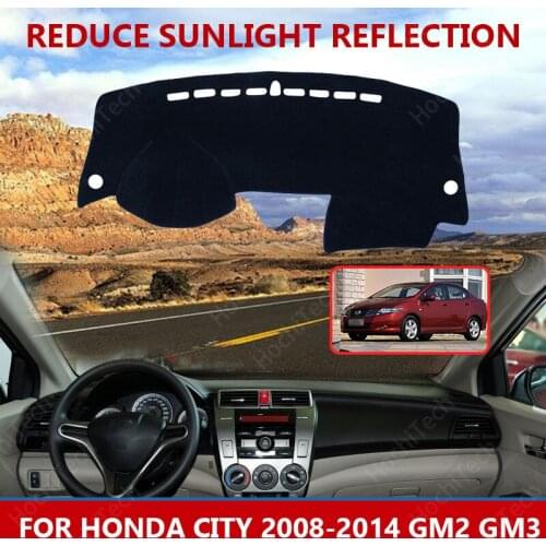 Car styling Suede Dashmat Dashboard custom Cover Pad Dash Mat Carpet for Honda City 2008-2014 GM2 GM3