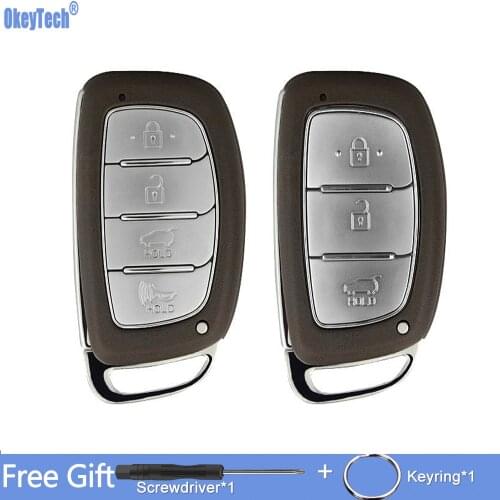 OkeyTech 3/4 Buttons Remote Key Shell Case Cover For Hyundai I30 IX25 IX35 Elantra Sonata Verna Creta Tucson Solaris Emergency