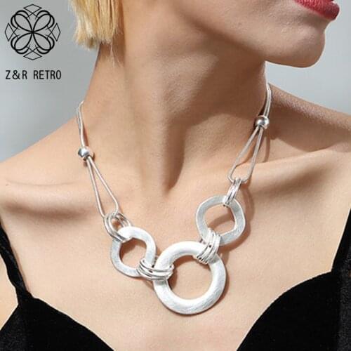 Long Necklaces Zinc Alloy Statement Decoration Neck Chokers Vintage Jewelry Pendants Women Chain Collar Suspension Wedding Gift