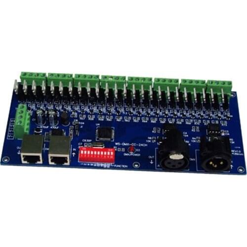 DMX-CC-24CH 8 groups 24 channel dmx512 XRL 3P led decoder,dimmer, controller,drive for RGB led strip lights