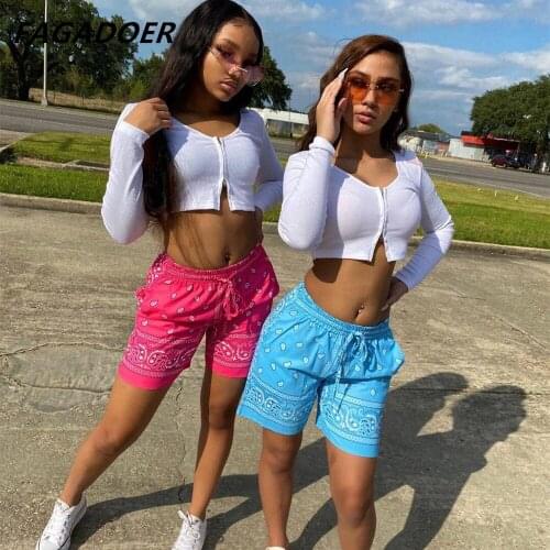 FAGADOER Women's High Waist Shorts