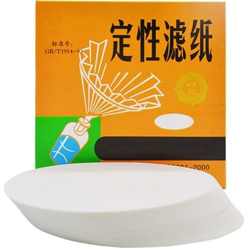 100pcs Qualitative Filter Paper 7cm 9cm 11cm 12.5cm 15cm Medium Speed Chemistry Car Engine Oil Test Rapid Detection Filter Paper