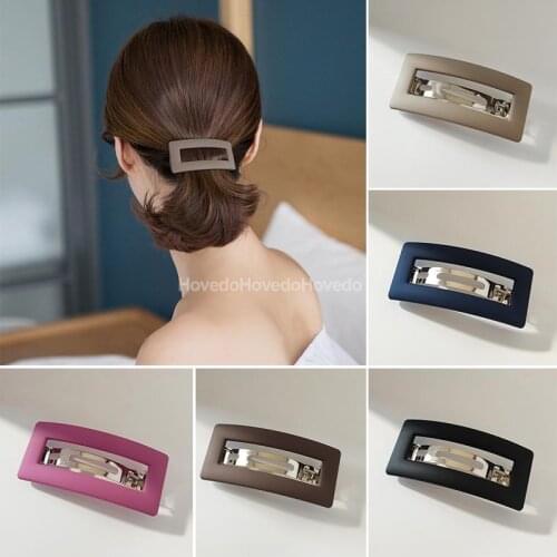 Korean Matte Snap Hair Clips Elegant Hair Claw for Women Girls Hairgrips Ponytail Holder Hairpins Fashion Hair Accessories