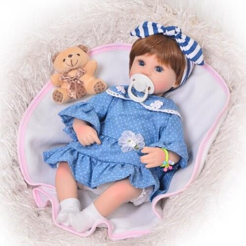 17inch Boneca Reborn Silicone Vinyl baby Dolls lifelike adorable menina Fashion Doll Newborn Lifelike Bebe Kids Toy for sale