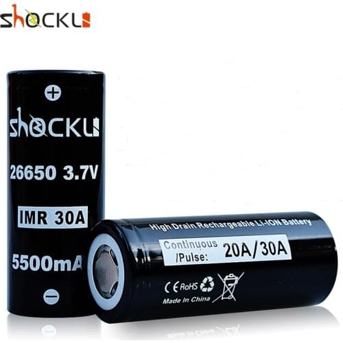 Shockli 26650 5500mAh lithium battery 3.7V 26650 li-ion rechargeable batteries 30A for high power flashlights Emisar D4s