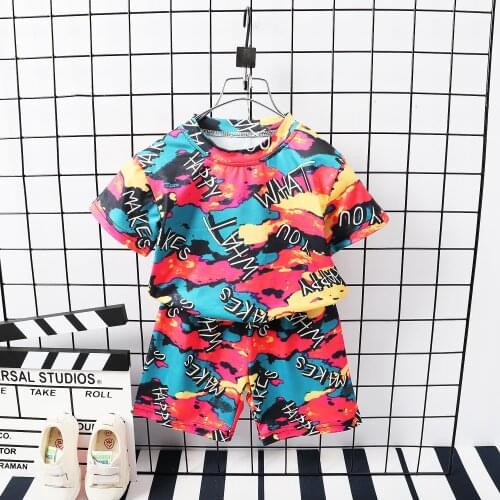 New Summer Baby Boys Girls Cartoon Home Clothes Infant T-shirt+Shorts 2PCS Sets Pajamas Toddler Clothing Sets Kids Sleepcoat