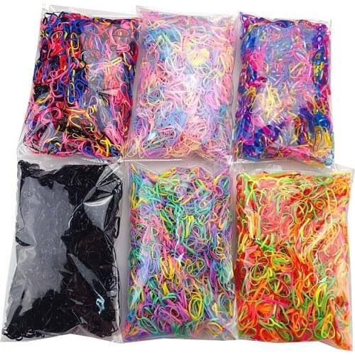 1000PCS/Lot Disposable Gum For Hair Children TPU Rubber Bands Ponytail Holder Elastic Hair Band Girls Scrunchie Hair Accessories