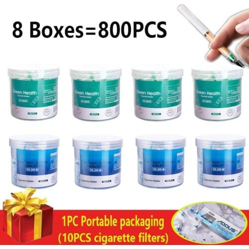 800pcs Set Disposable Smoking Filter Pipe Cigarettes Filters Holder Reduce Tar Cleaning Smoking Accessories Gardget Gift For Men