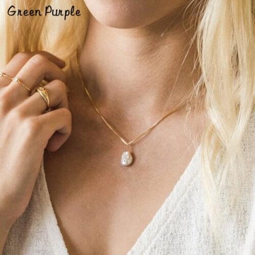 Handmade Natural Freshwater Pearl Necklace Gold Wrap Pendants Jewelry Chocker Collier Femme Bohemian Kolye Women Necklace