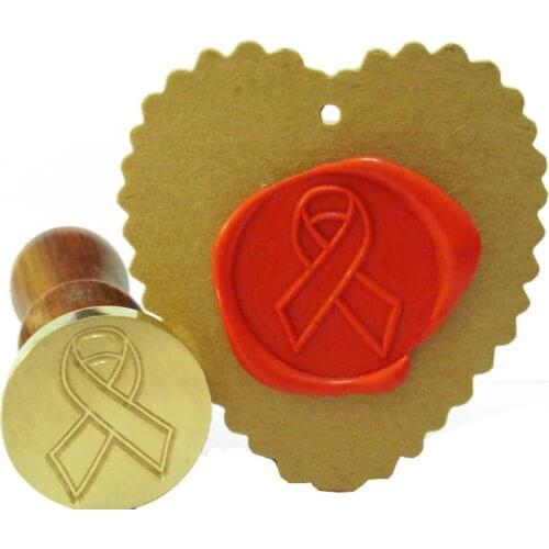 Awareness Ribbon Wax Seal Stamp Pink Ribbon Breast Cancer Awareness Red ribbon HIV AIDS Awarenes