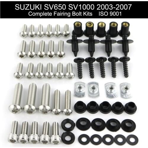 Fit For Suzuki SV650 SV1000 2003-2005 2006 2007 Motorcycle Complete Full Fairing Bolts Kit Nuts Fairing Clips Stainless Steel