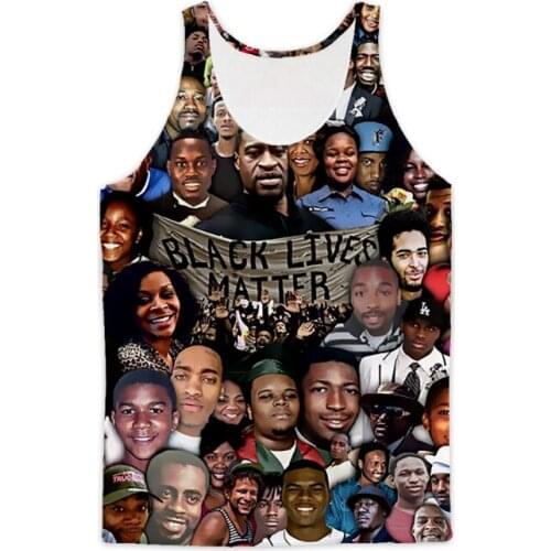 REAL American SIZE black lives matter collage Sublimation Printing plus size Tank top